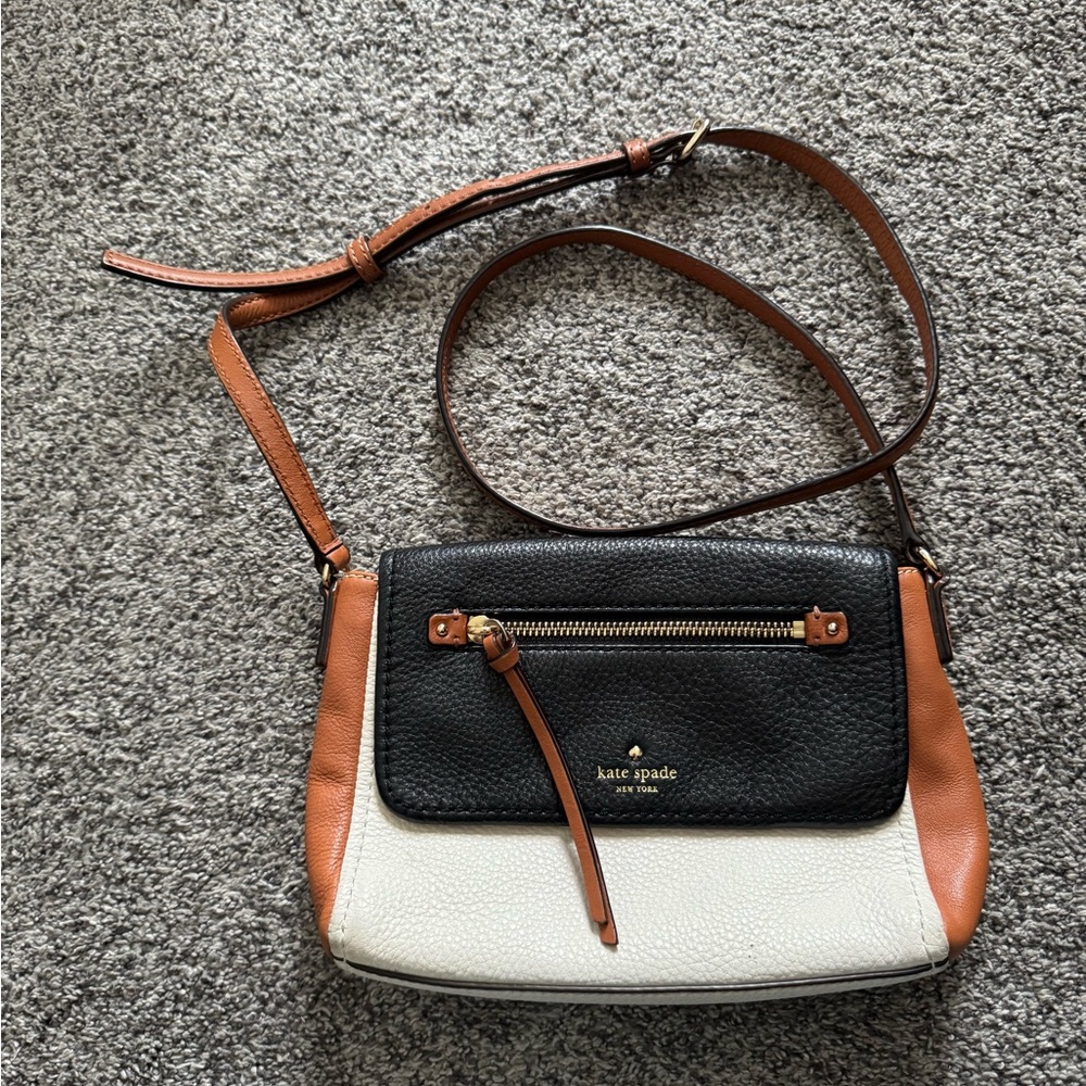 Kate Spade Black, White, and Tan Crossbody Bag
